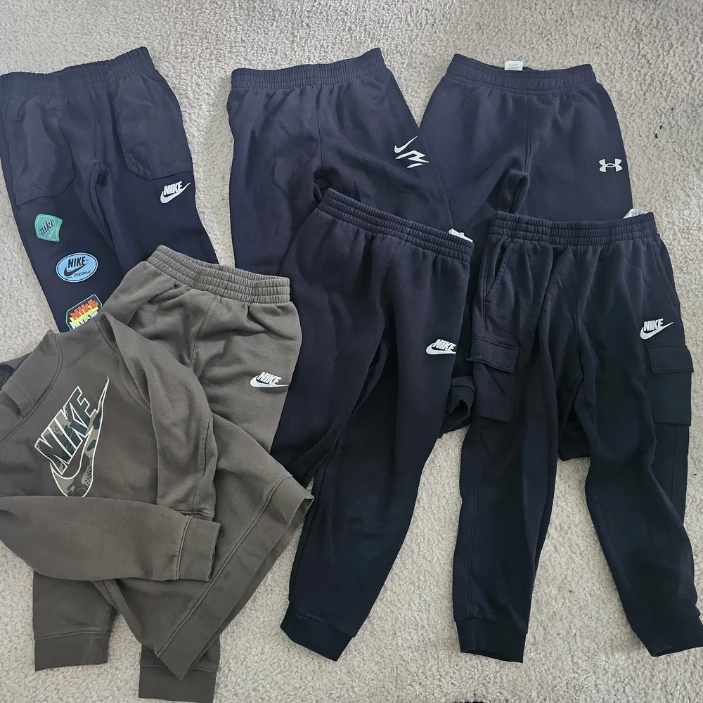 Nike Kids Black and Olive Jogger Pants Bundle